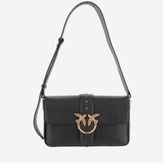 Pinko Pinko Leather Shoulder Bag With Logo