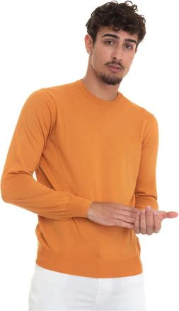 Gran Sasso Katoenen Ronde Hals Pullover Regular Fit - Heren - Ronde hals truien - Oranje - 4XL - Katoen - Truien & Vesten