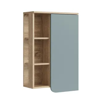 Vicco Armario De Ba&ntilde;o Karen, Gris Azulado, 50 X 75 Cm Con Puerta Y Compartimentos Abiertos