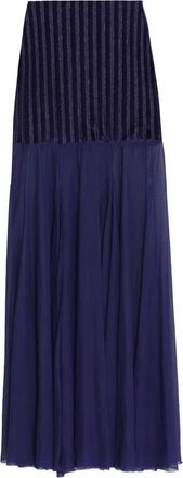 Amir Slama x Astrid Gonna lunga con inserti a righe - Blu