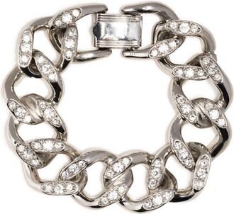 Kenneth Jay Lane Silver-Tone Crystal Bracelet - Womens - Silver