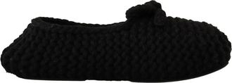 Dolce & Gabbana Elegante Zwarte Wol Ballet Flats - Dames - Ballerinas - Zwart - 41 EU - Wol - Schoenen