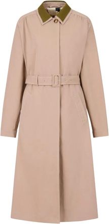 Marni contrast-collar belted trench coat - women - Cotton/Polyamide - 38 - Neutrals