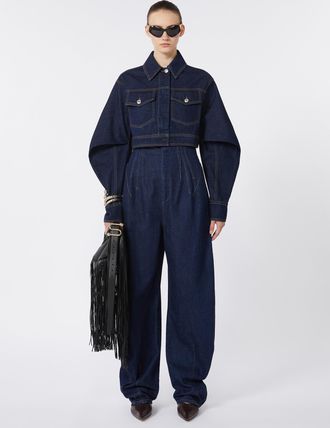 Max Mara Womens Sir - Boxy Denim Jacket - Dark Blue Cotton - Size EU 34 (Womens)