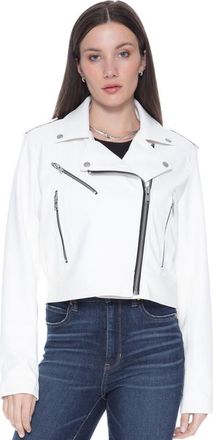 Blue Revival Ride or Die Faux Leather Jacket in Cloud at Nordstrom, Size Xxx-Small
