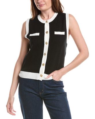 Ellen Tracy Button Front Vest