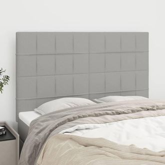 vidaXL Cabeceros 4 Unidades Tela Gris Claro 72x5x78/88 Cm Vidaxl