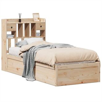 Berkfield Home Bed Frame without Mattress 75x190 cm Small Single Solid Wood Pine in Light Tan