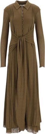 Ganni Jurk - Dames - Casual kleedjes - Groen - 2XS - Kleedjes