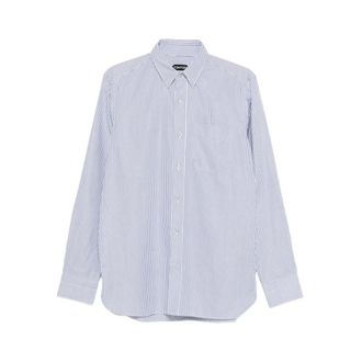 Tom Ford Fluid Gabardine Slim Fit Shirt - Heren - Casual Overhemden - Veelkleurig - 2XL - Leer - Overhemden