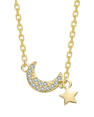 Rachel Glauber 14K Plated CZ Pendant Necklace