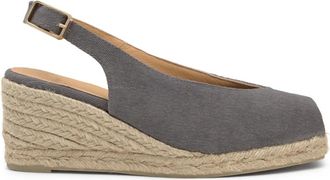 Castaner Alpargata MET EEN 7 CM HAK - Dames - Sleehakken - Grijs - 35 EU - Katoen - Schoenen