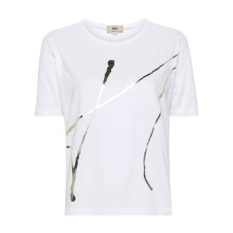 Herno Printed T-Shirt - female - Herno - T-Shirts - White - 2XL - Tops