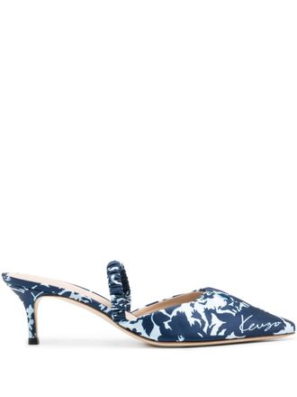 Kenzo 55mm Mio mules - women - Calf Leather/Fabric/Calf Leather - 36 - Blue