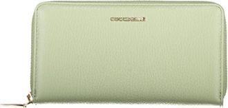 Coccinelle Metallic Soft Zip Around Portemonnee - Dames - Portefeuilles - Groen - ONE Size - Leer - Accessoires