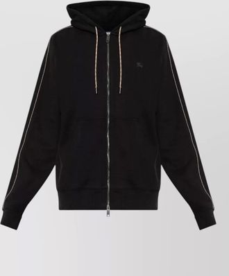 Burberry cotton check-trim hooded jacket