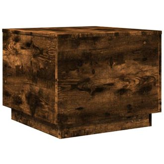 vidaXL Vidaxl - Mesa De Centro Con Luces Led Roble Ahumado 50x50x40 Cm