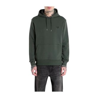 Fred Perry Tipped Hooded Sweatshirt - male - Fred Perry - Hoodies - Green - XL - Sweatshirts & Hoodies