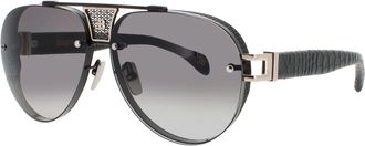Bugatti Mens 62 mm Black PVD White Gold Sunglasses 05-BK