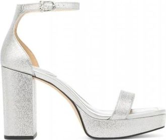 Michael Kors Schoenen, Dames, Grijs, 38 EU, Leer, Merriam Platform Sandaal