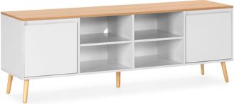 HOMN Mueble tv 2 puertas color blanco
