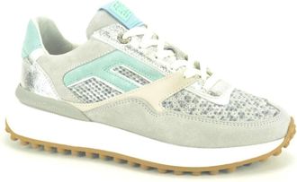 Floris Van Bommel Grijs/Zilver/Lichtblauwe Runner N DZ Sneakers - Dames - Sneakers - Veelkleurig - 39 EU - Leer - Schoenen