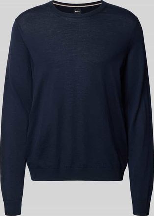 HUGO BOSS Longsleeve aus Schurwolle Modell Leno in Dunkelblau, Gr&ouml;&szlig;e XXXL