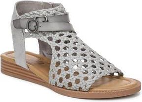 Blowfish Anuella Cage Sandal in Silver Microsuede at Nordstrom Rack, Size 7.5