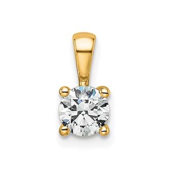 Diamond2Deal 14k Yellow Gold Round 1/2 Ct Lab Grown Diamond Pendant