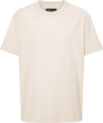Purple rubberised-logo cotton T-shirt - men - Cotton - M - Neutrals