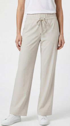 MAC Broeken Stoffhose MAC EASY WIDELEG, Damen, Gr. 34, L&auml;nge 32, weiss (ivory), Web, Obermaterial: 77% Polyamid, 23% Elasthan, unifarben, weit kn&ouml;chellang, Hosen 