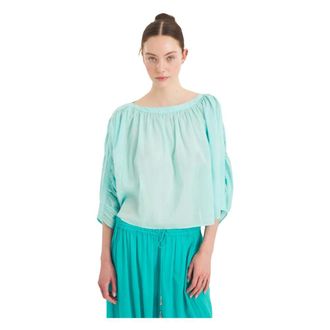 Antik Batik Mujer, Blusas y Camisas, Azul, Talla: S