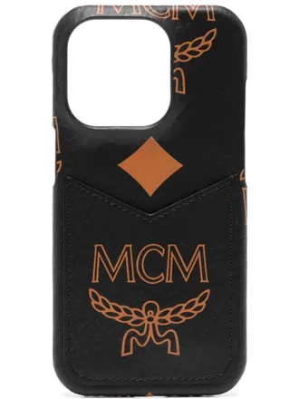 MCM iPhone 15 Pro hoesje met print - Zwart