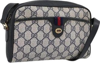 Gucci Pre-owned Vintage Shoulder Bag - Dames - Vintage Schoudertas - Blauw - ONE Size - Leer - Vintage