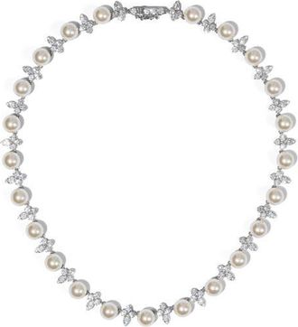 Nadri Cluster Collar Necklace in Rhodium at Nordstrom