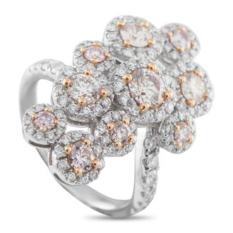 Luxury Bazaar 18K White Gold 2.42ct White and Pink Diamond Ring MF11-011526