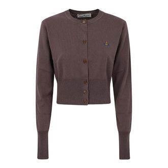 Vivienne Westwood Cardigans, female, Brown, Size: L Cropped Cardi Sweater