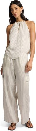 Onia Handkerchief Open Halter Top in Cream/black at Nordstrom, Size X-Large