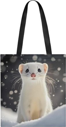 Generic Cute Weasel Hunting Tote Bag for Women Men Shoulder Bags Purses Pouch Handbags