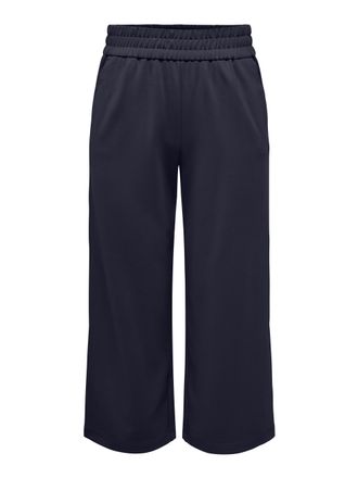 Only Jogger Pants ONLY ONLPOPTRASH-SUKI LIFE MW CULOTTE PNT, Damen, Gr. XS (34), N-Gr, blau (night sky), Milano Rib, Obermaterial: 63% Viskose, 32% Nylon, 