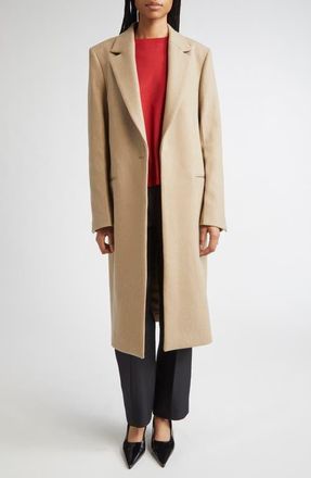 Toteme Classic Wool Blend Coat in Biscuit at Nordstrom, Size 10 Us