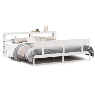 Berkfield Home Bed Frame without Mattress White 180x200 cm Super King Solid Wood Pine