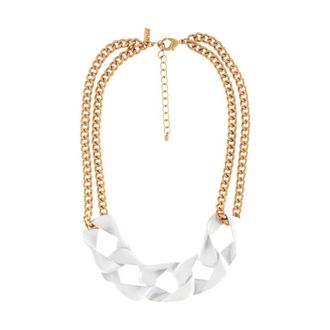 Dansk Copenhagen Anastazia Korte Dikke Schakel 2 Kleuren Ketting - Dames - Accessoires - Grijs - Maat: ONE Size