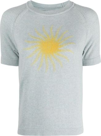 Barrie sun-motif cashmere top - women - Cashmere - L - Blue