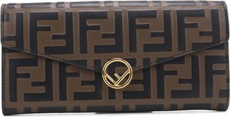 Fendi Brown Leather Long Wallet (Bi-Fold) (Pre-Owned)