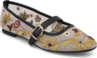 Mia Bluet Embroidered Mesh Mary Jane Flat in Pink Mesh/Multi at Nordstrom Rack, Size 6.5