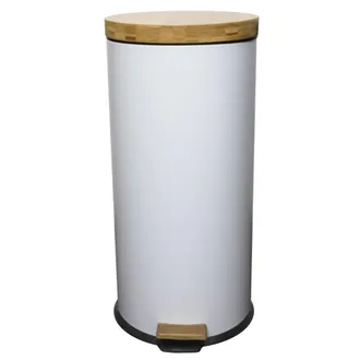 Kitchen Move Cubo de basura de cocina de pedal blanco 30l