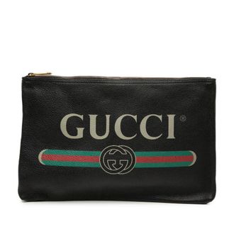 Gucci Pre-owned Gucci Leather Logo Clutch Unisex 54XVV6DZUXLBGIJ1