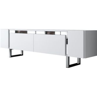 Asir Group LLC Mobili TV, tavolo TV, credenza bassa Stand Bianco Argento