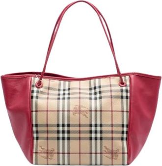 Burberry Pre-owned Vintage Tote Bag - Dames - Vintage Shopper - Beige - ONE Size - Leer - Vintage